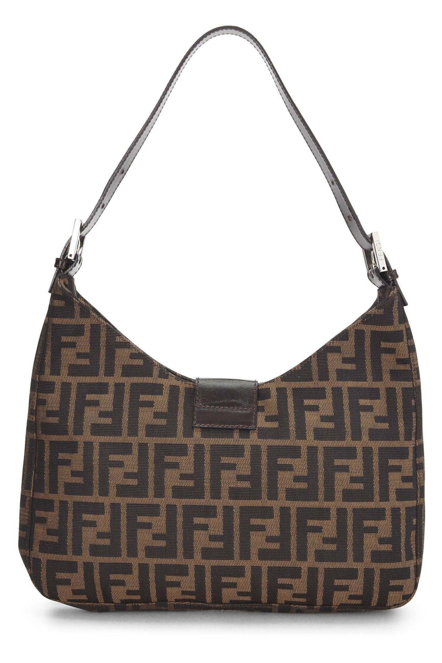 Fendi, Brown Zucca Canvas Shoulder Bag, Brown