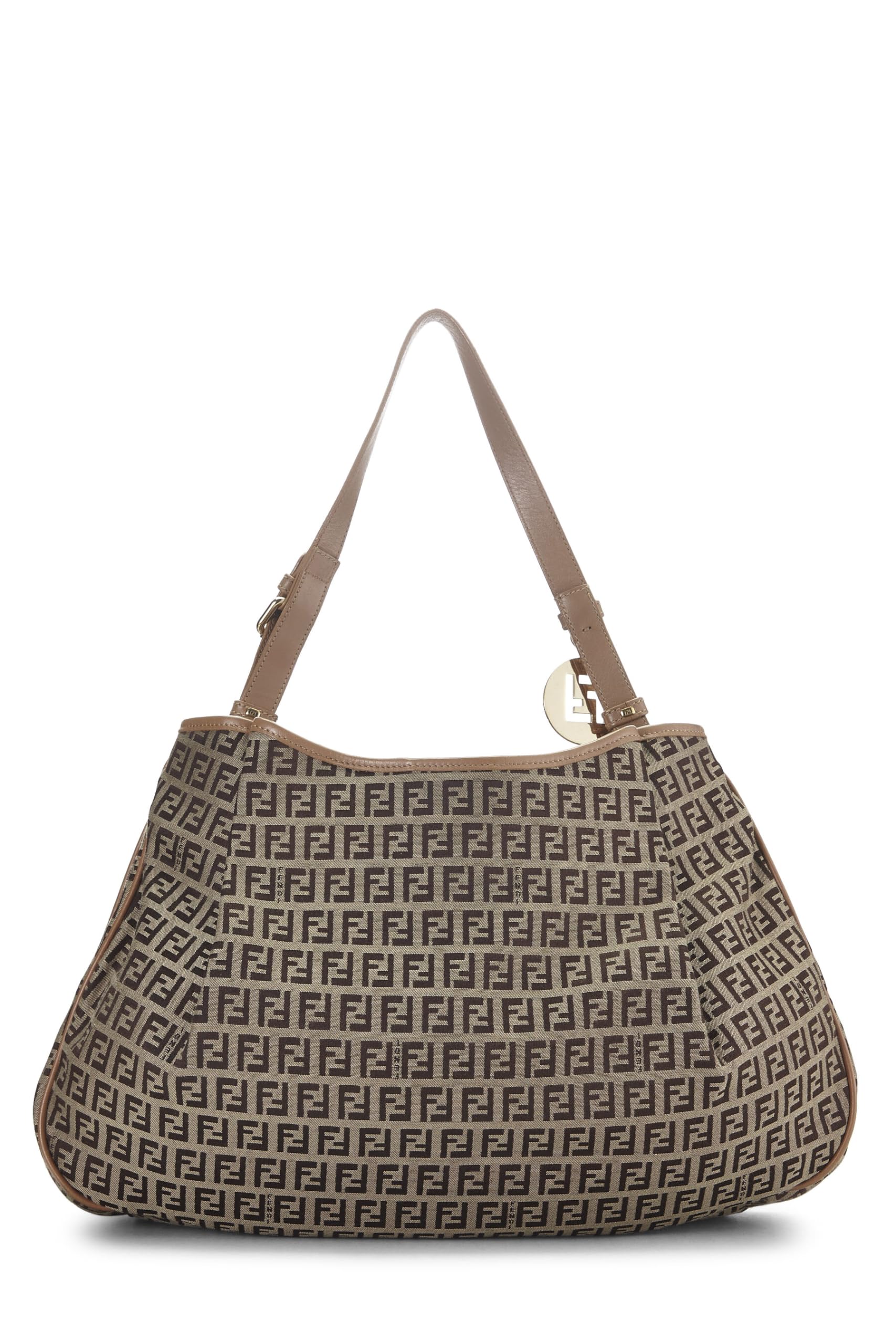 Fendi, Brown Zucchino Shoulder Bag Large, Brown