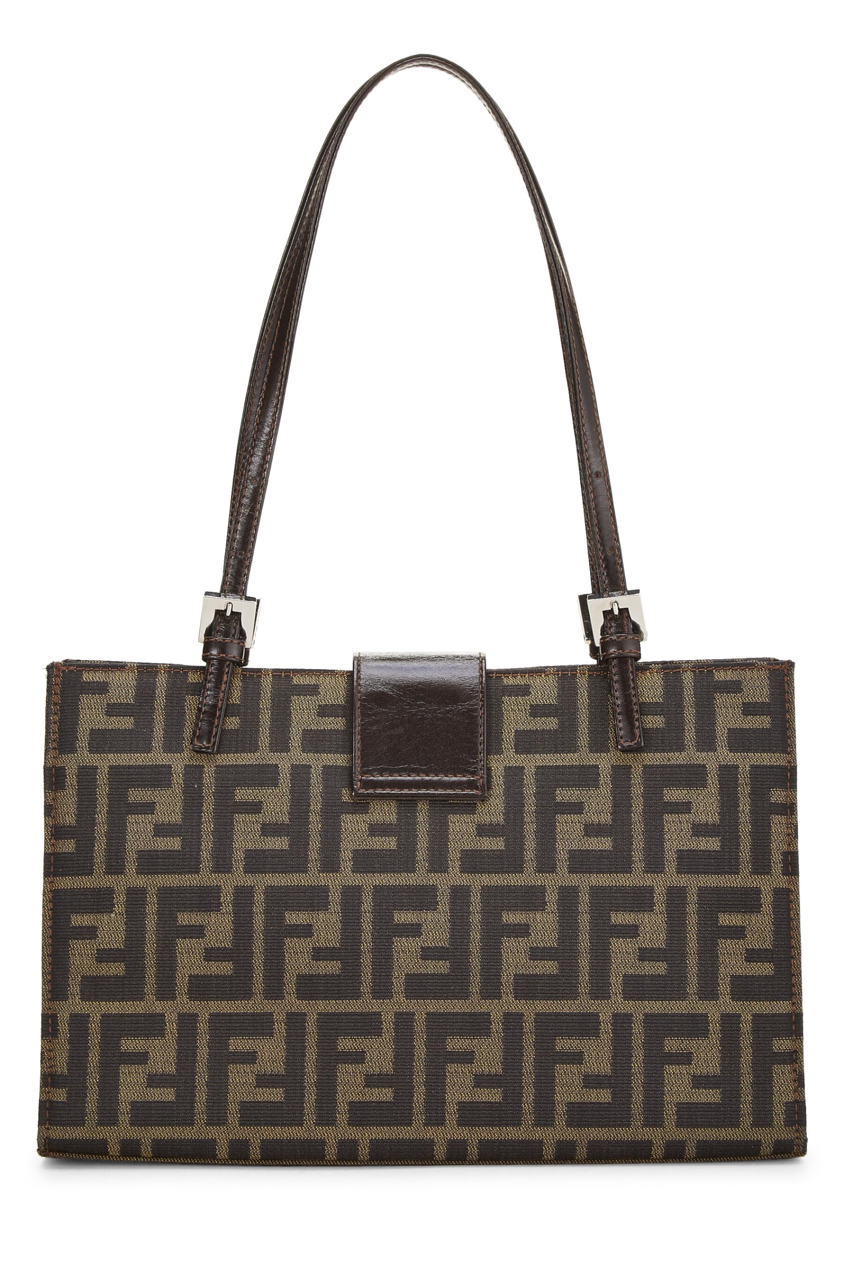 Fendi, Brown Zucca Canvas Shopping Tote Small, Brown