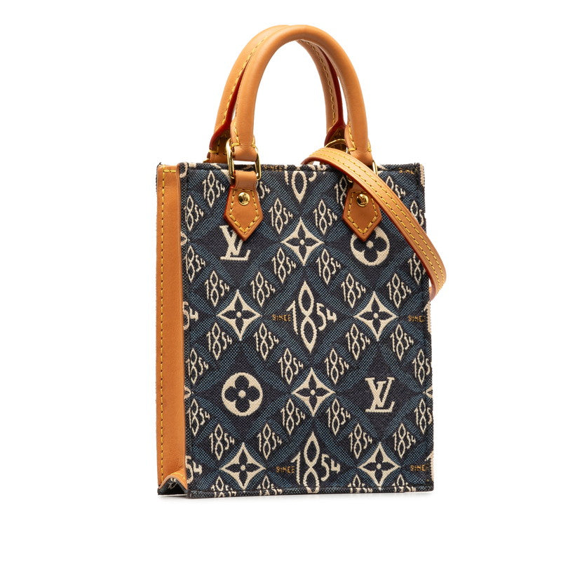 Louis Vuitton Monogram Pitt Sacpra Handbag Shoulder Bag 2WAY M80288 Blue Canvas Leather Louis Vuitton