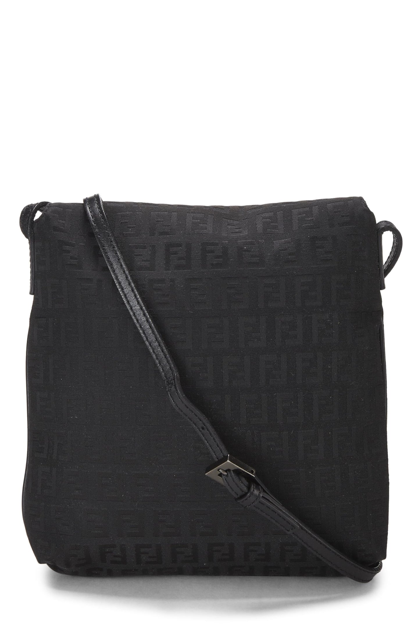 Fendi, Black Zucchino Canvas Tube Messenger Small, Black