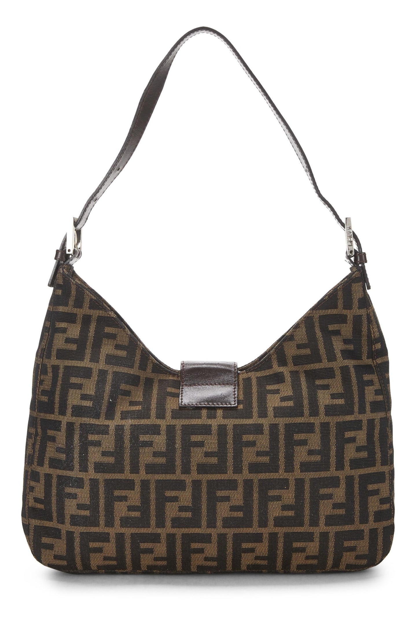 Fendi, Brown Zucca Canvas Shoulder Bag, Brown