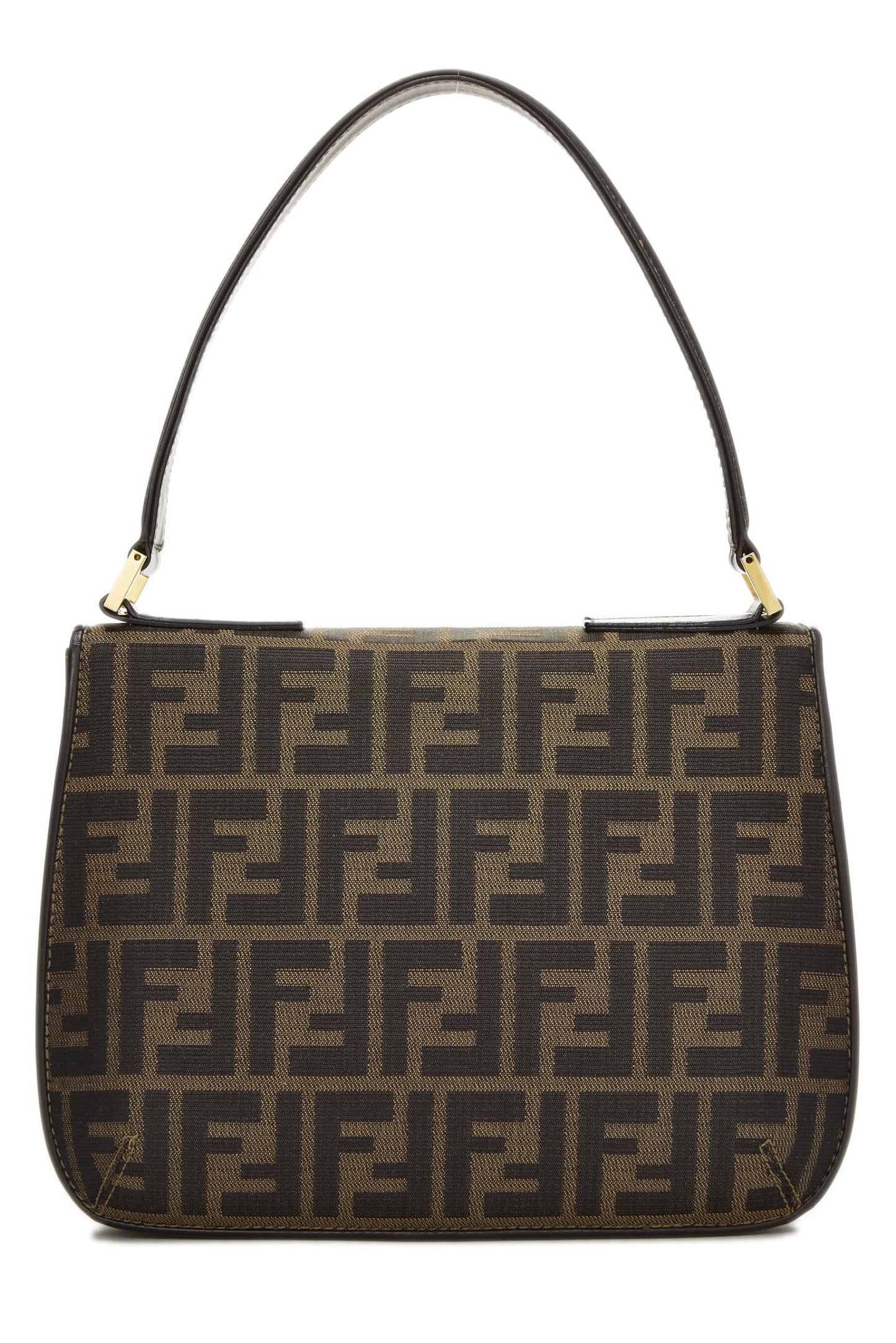 Fendi, Brown Zucca Canvas Shoulder Bag, Brown