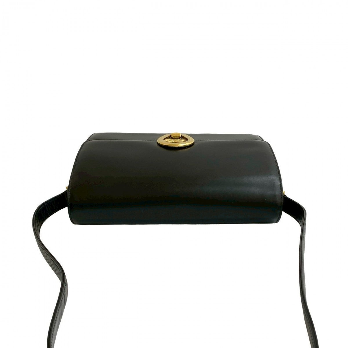 CELINE Shoulder Bag leather black Carriage Metal Women