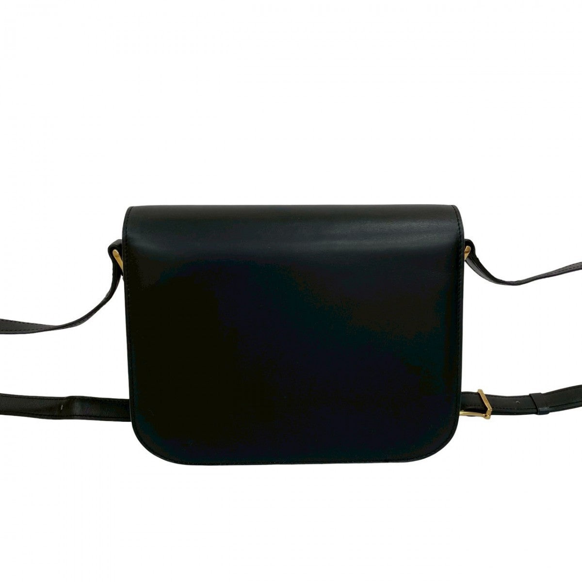 CELINE Shoulder Bag leather black Carriage Metal Women