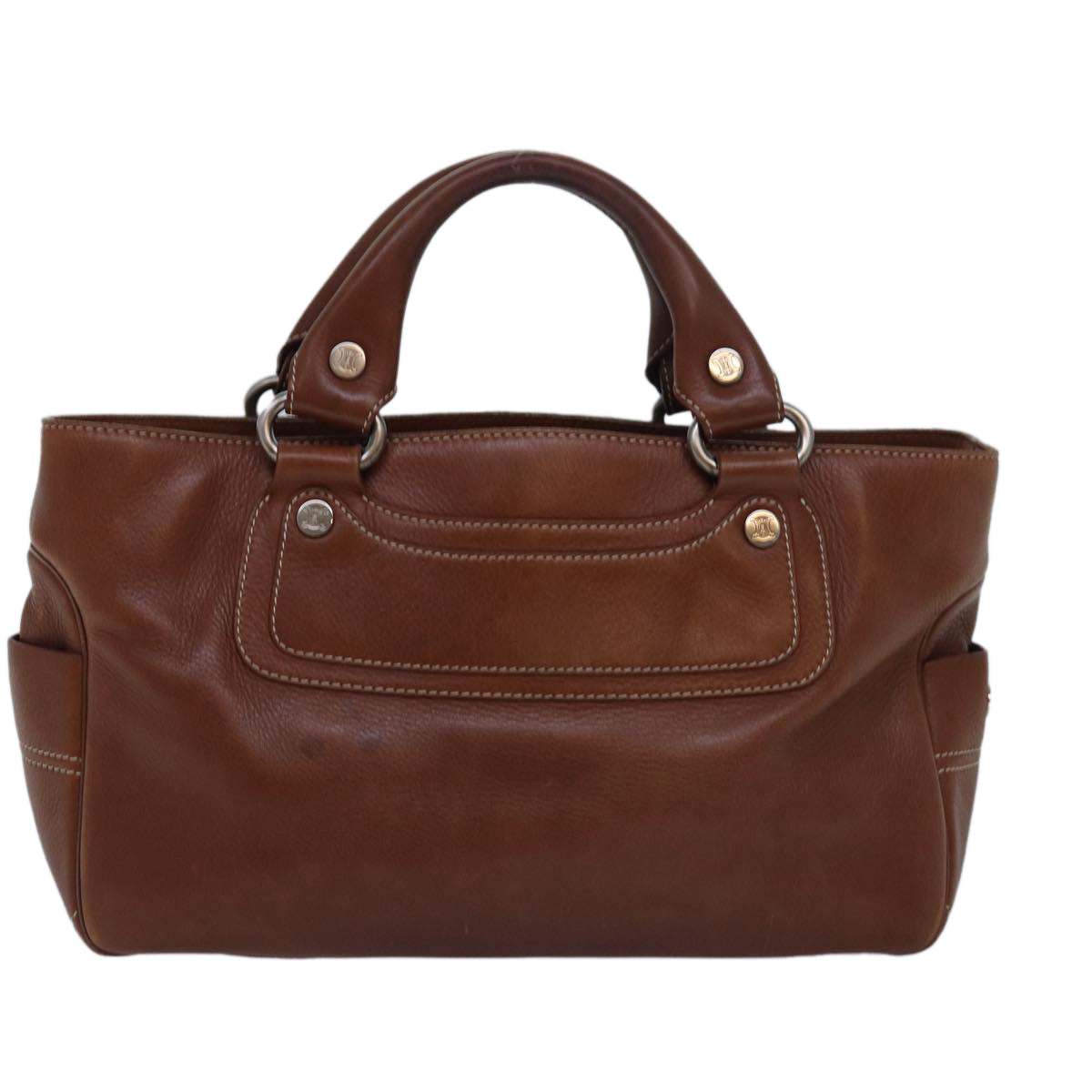 Luxury CELINE Hand Bag Leather Brown 82689