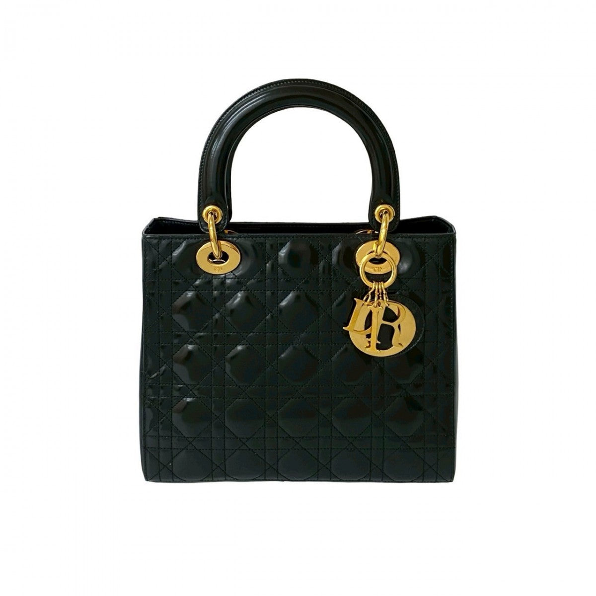 Dior Handbag Patent leather black Lady Dior