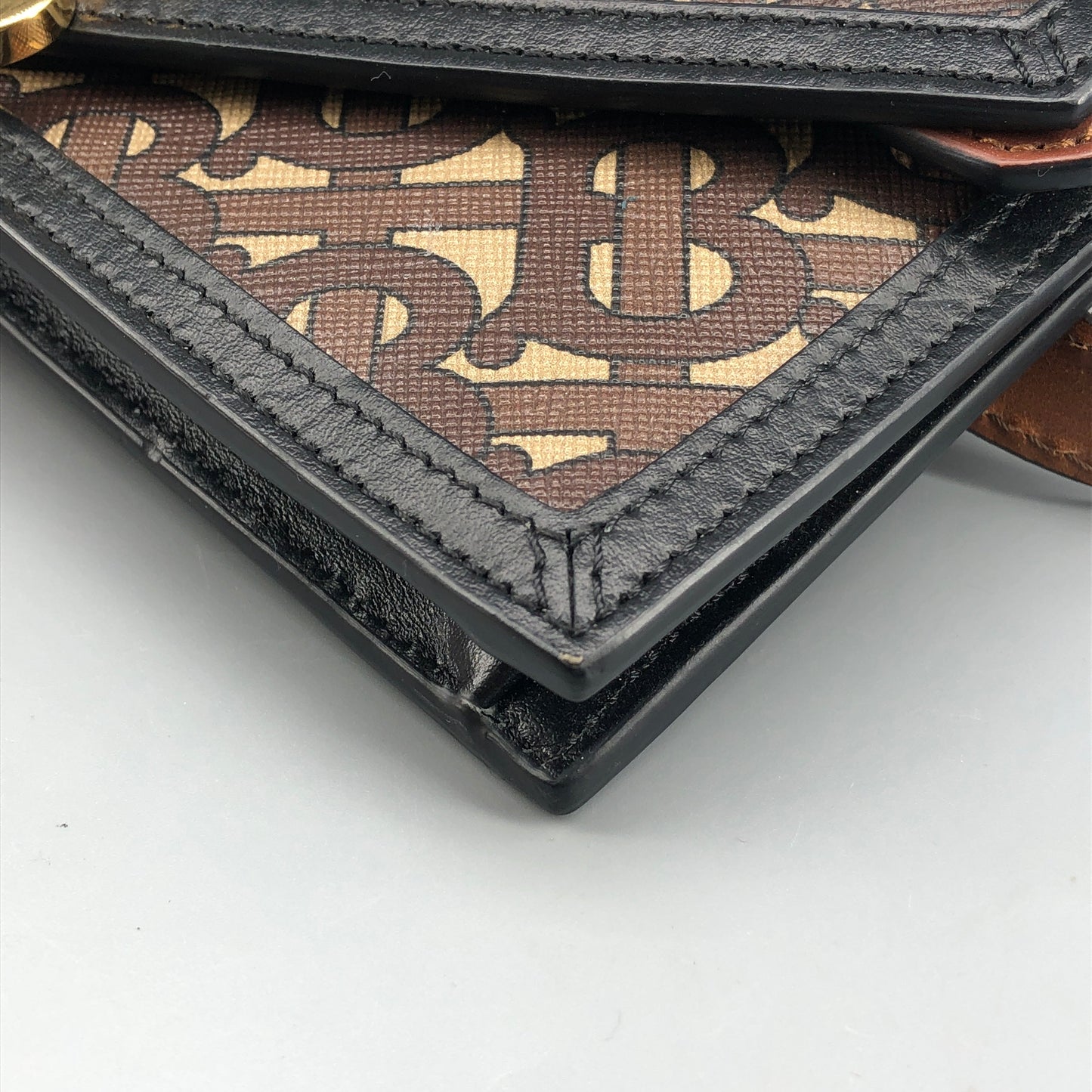 Burberry TB Monogram Canvas Waist Belt Fanny Pack Brown