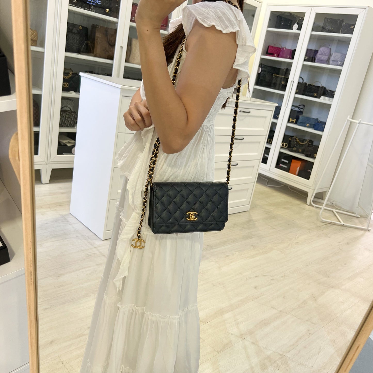 Chanel 23B Adjustable Chain Wallet On Crossbody Bag - Rovelle Bags