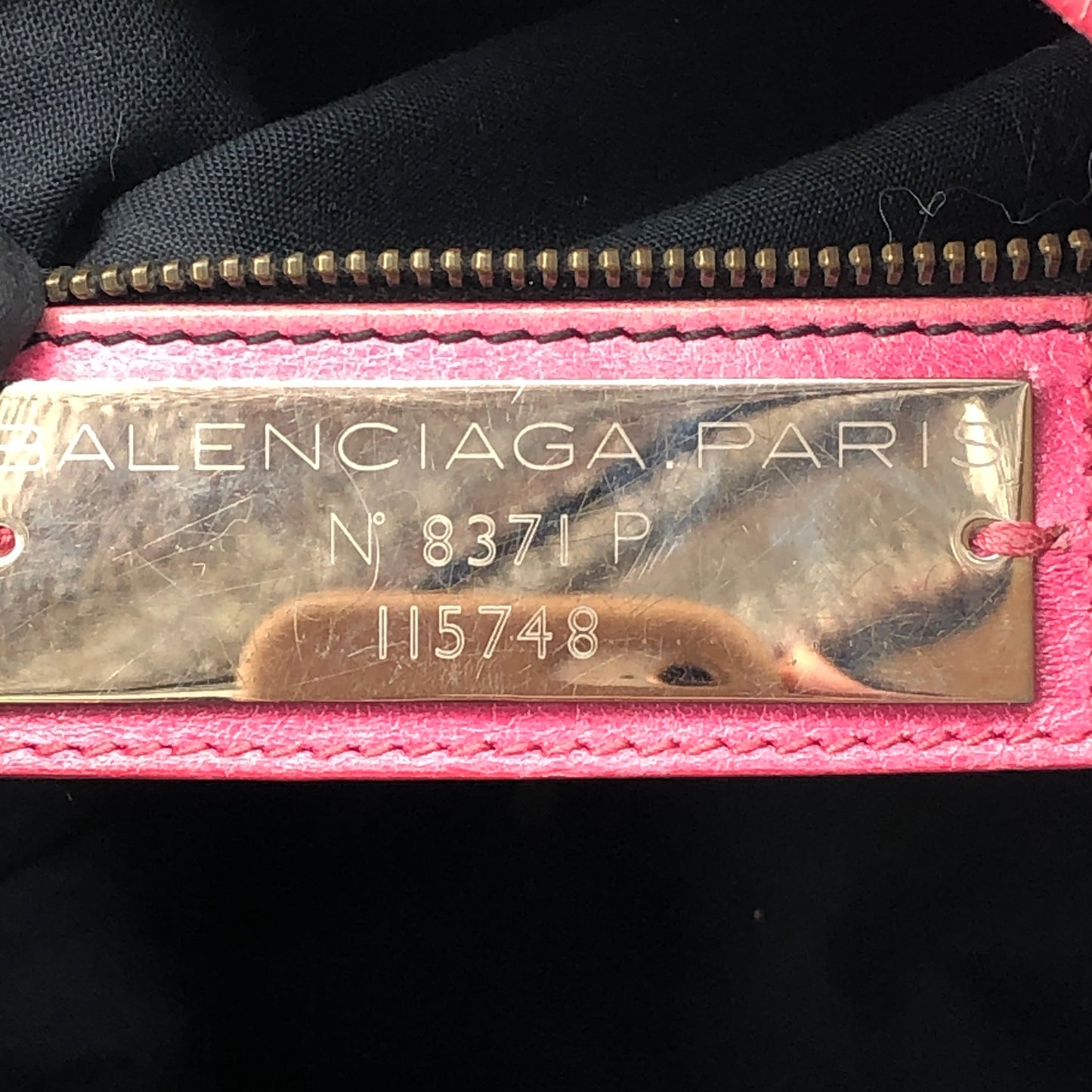 Balenciaga Pink Distressed Leather City Handbag Shoulder Bag