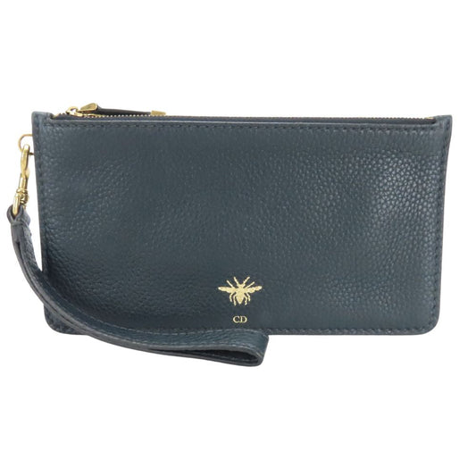 Christian Dior Pouch leather Navy type Women
