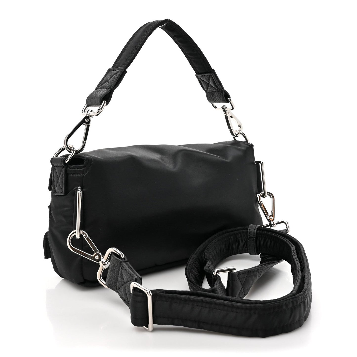 Fendi Econyl Cuoio Romano Multipocket Baguette Black