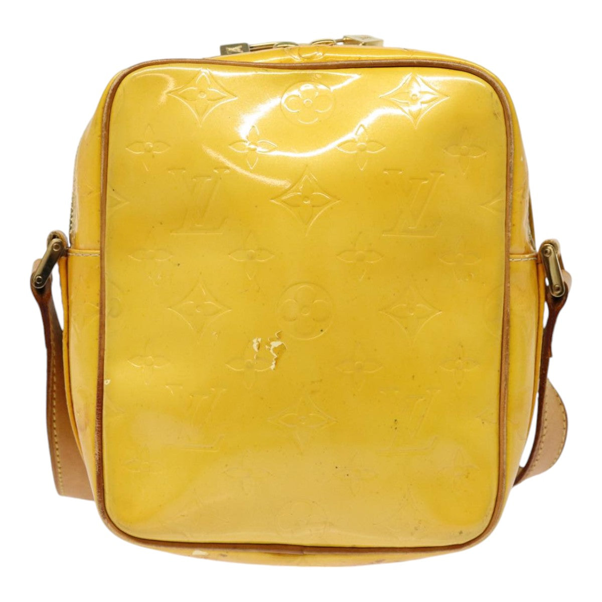 LOUIS VUITTON Monogram Vernis Wooster Shoulder Bag Yellow M91075 LV Auth 85730