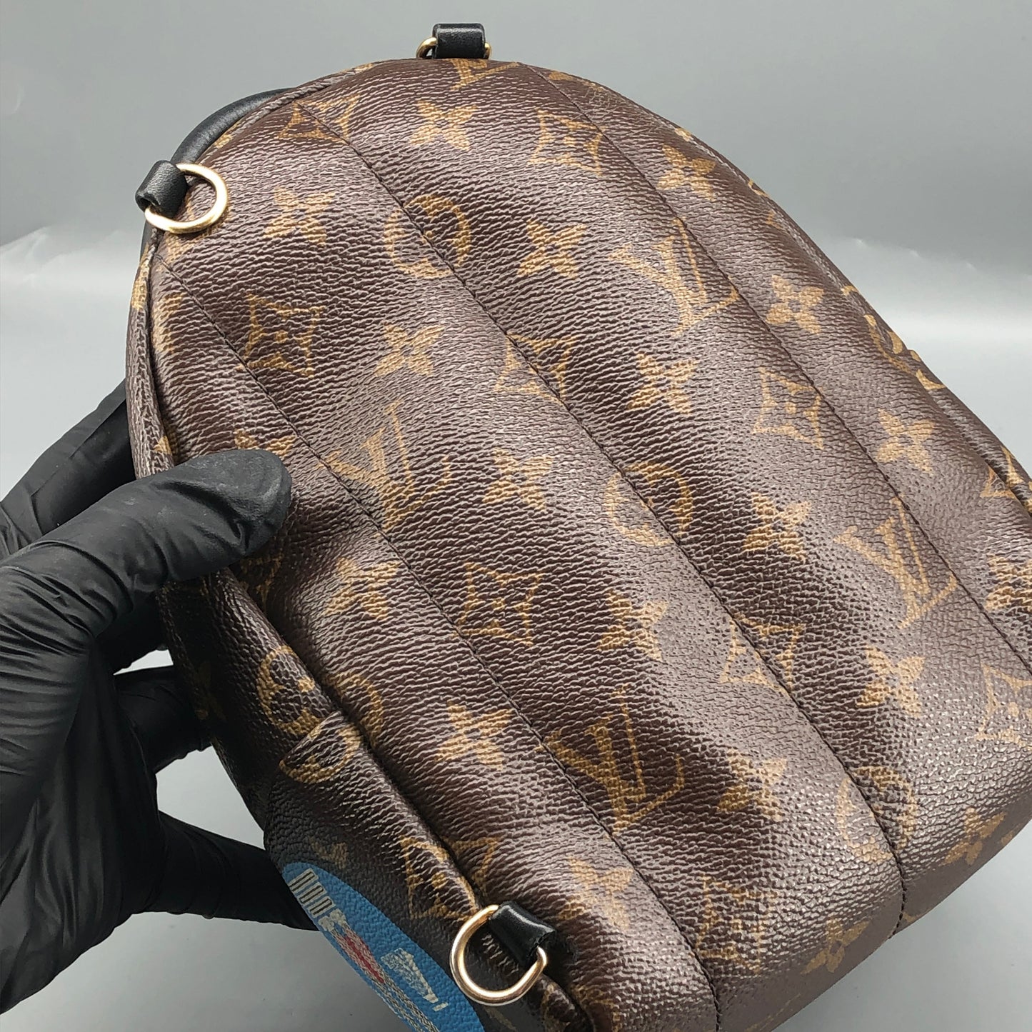 Louis Vuitton Mini Palm Springs Backpack World Tour Patch Monogram Canvas