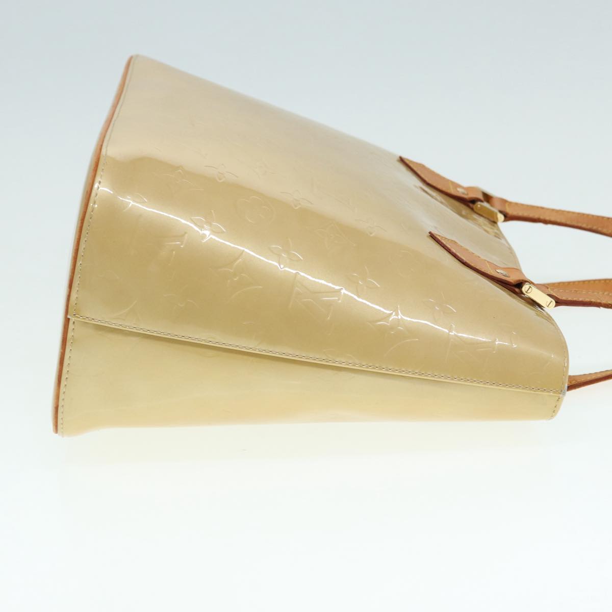 LOUIS VUITTON Monogram Vernis Houston Hand Bag Beige M91004 LV Auth 86747