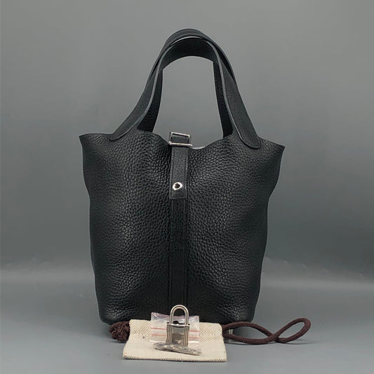 Hermes 2018 Picotin Lock 18 Bucket Bag Black