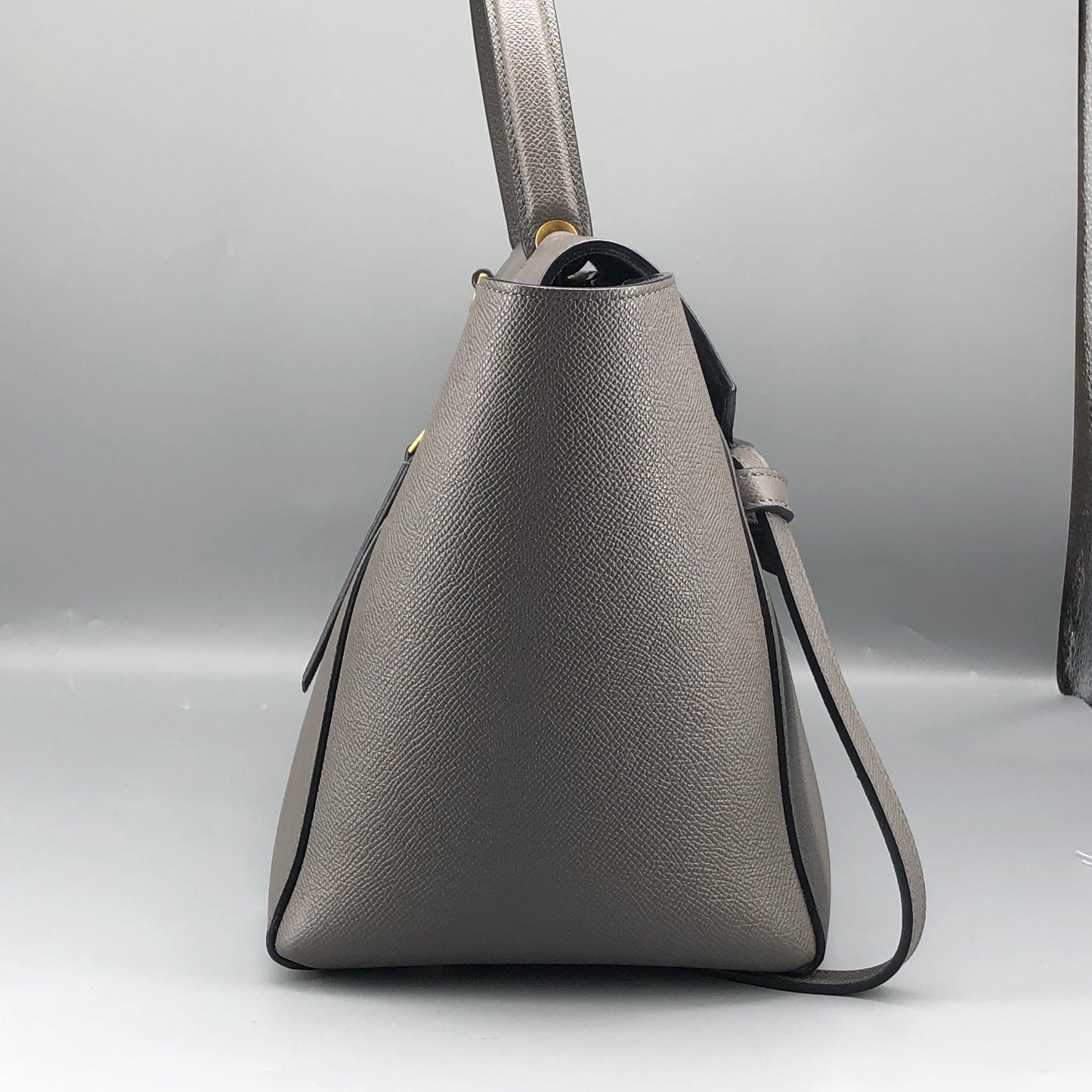 Celine Mini Belt Bag Grey Grained Leather Handbag