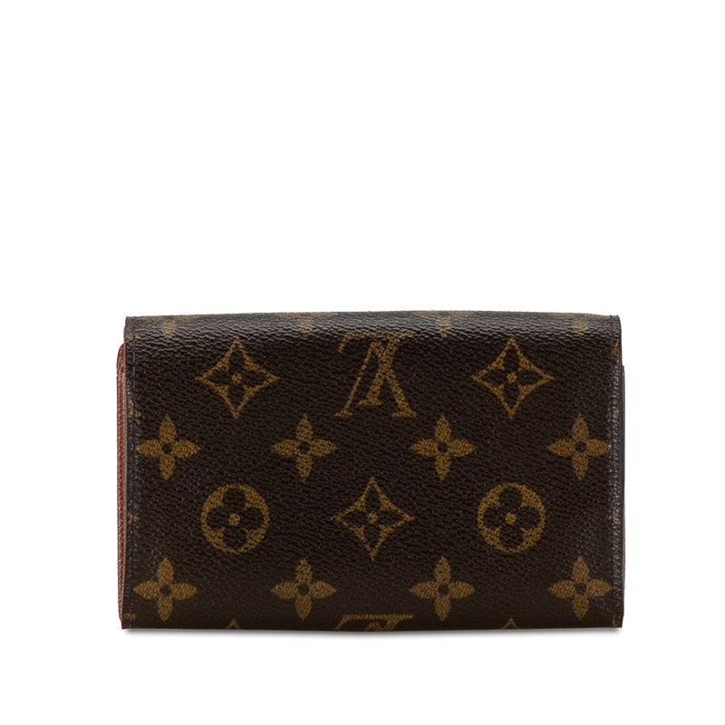 Louis Vuitton Monogram Portemone Vie Tresor Double Fold Wallet M61730 Brown PVC Leather Louis Vuitton