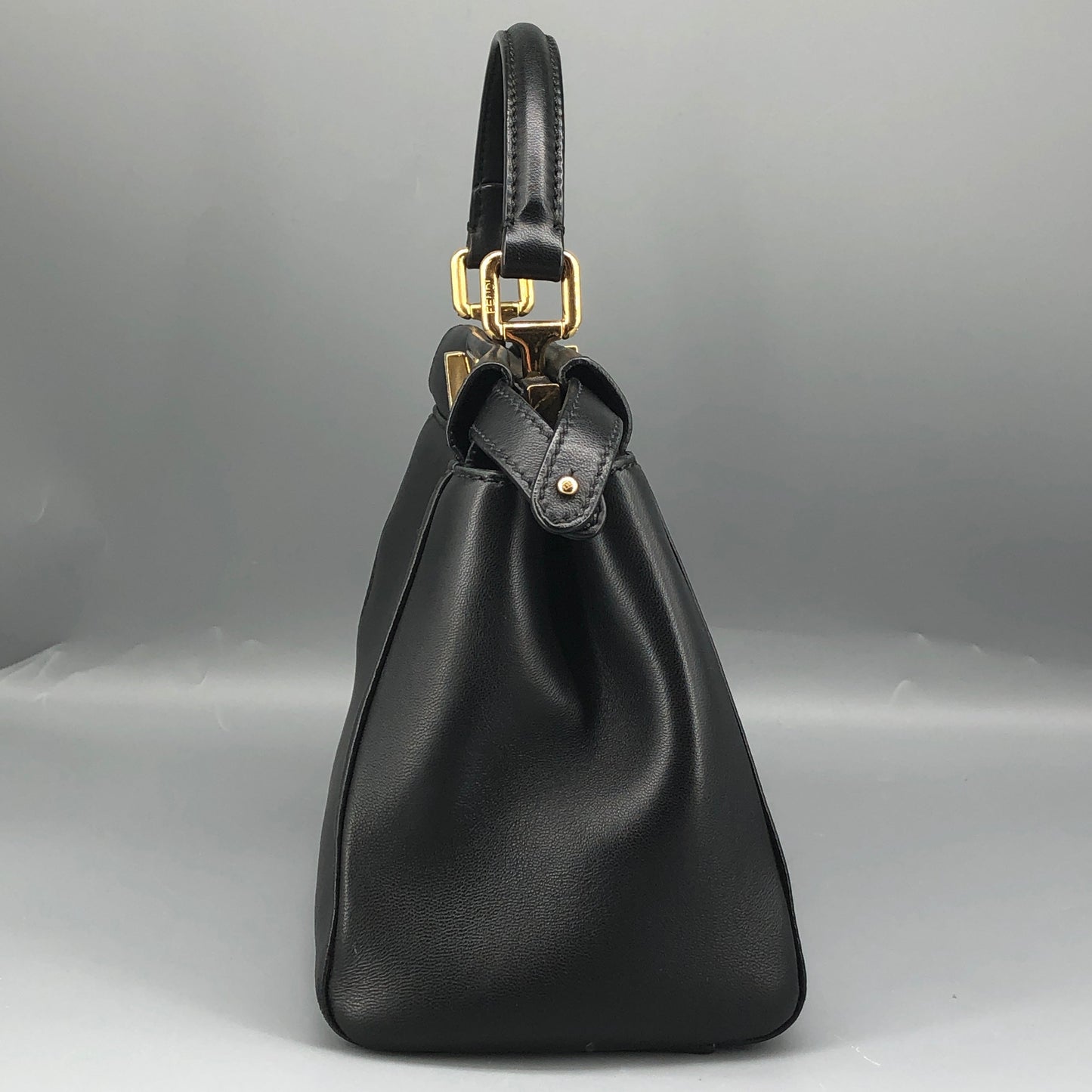 Fendi Peekaboo Mini Black Smooth Calf Leather Handbag