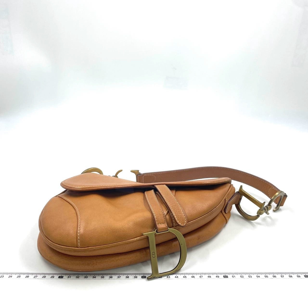 Dior Saddle Tan Brown Calfskin Leather Gold Hardware Shoulder Bag