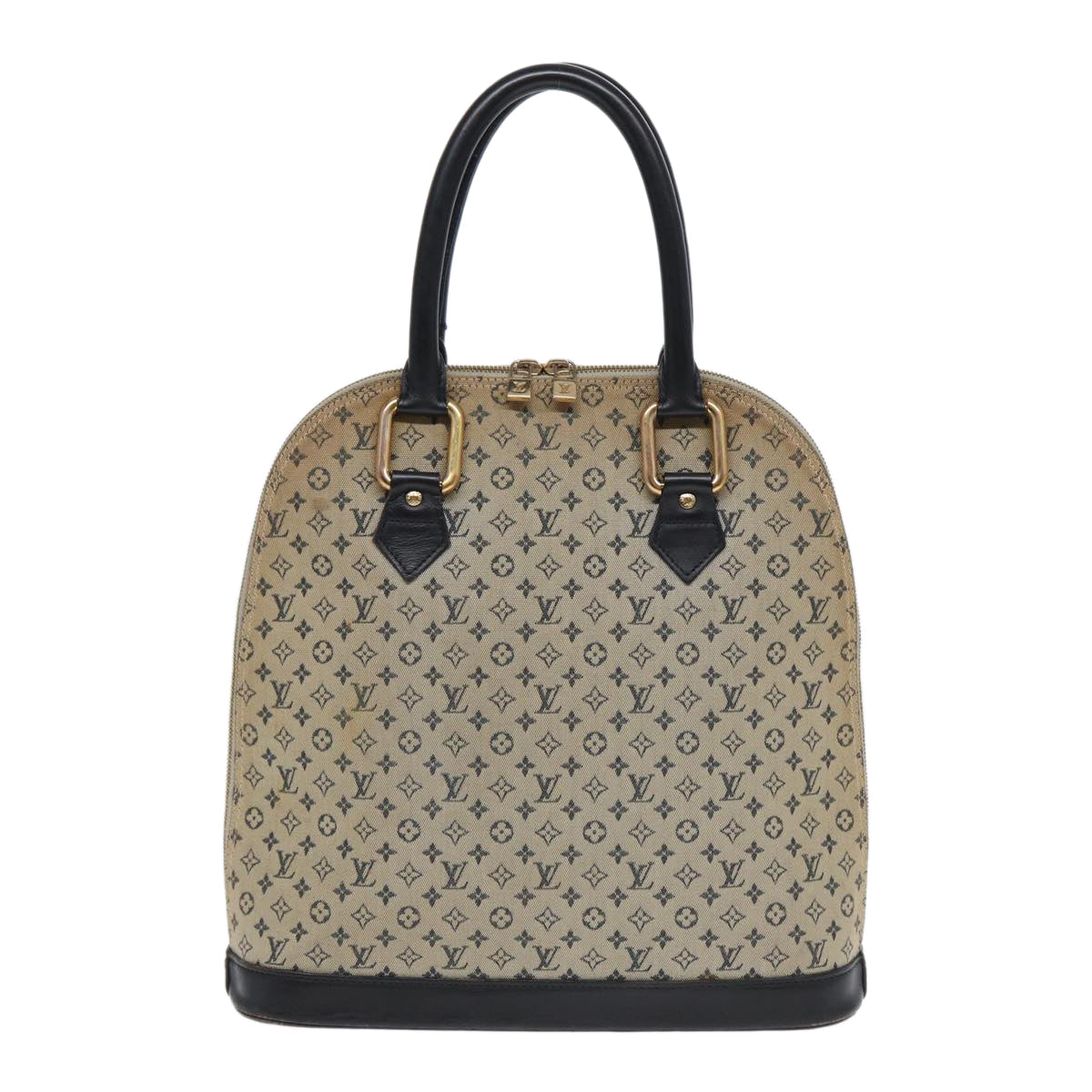 LOUIS VUITTON Monogram Mini Alma Haut Hand Bag Blue M92202 LV Auth 89330