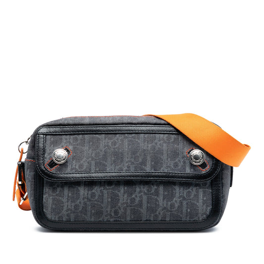 Gray Dior Diorissimo Trotter Denim Flight Shoulder Bag
