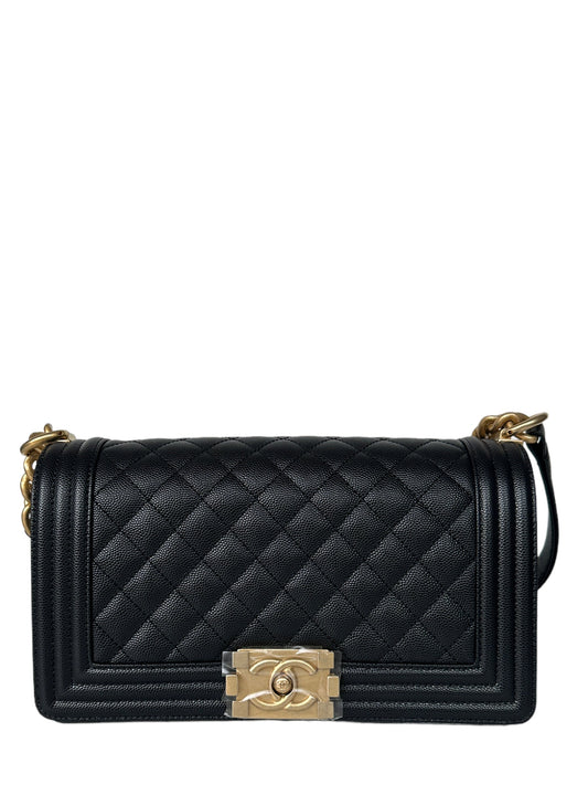 Chanel 2023 NEW Black Caviar Leather Handbag - Rovelle Bags