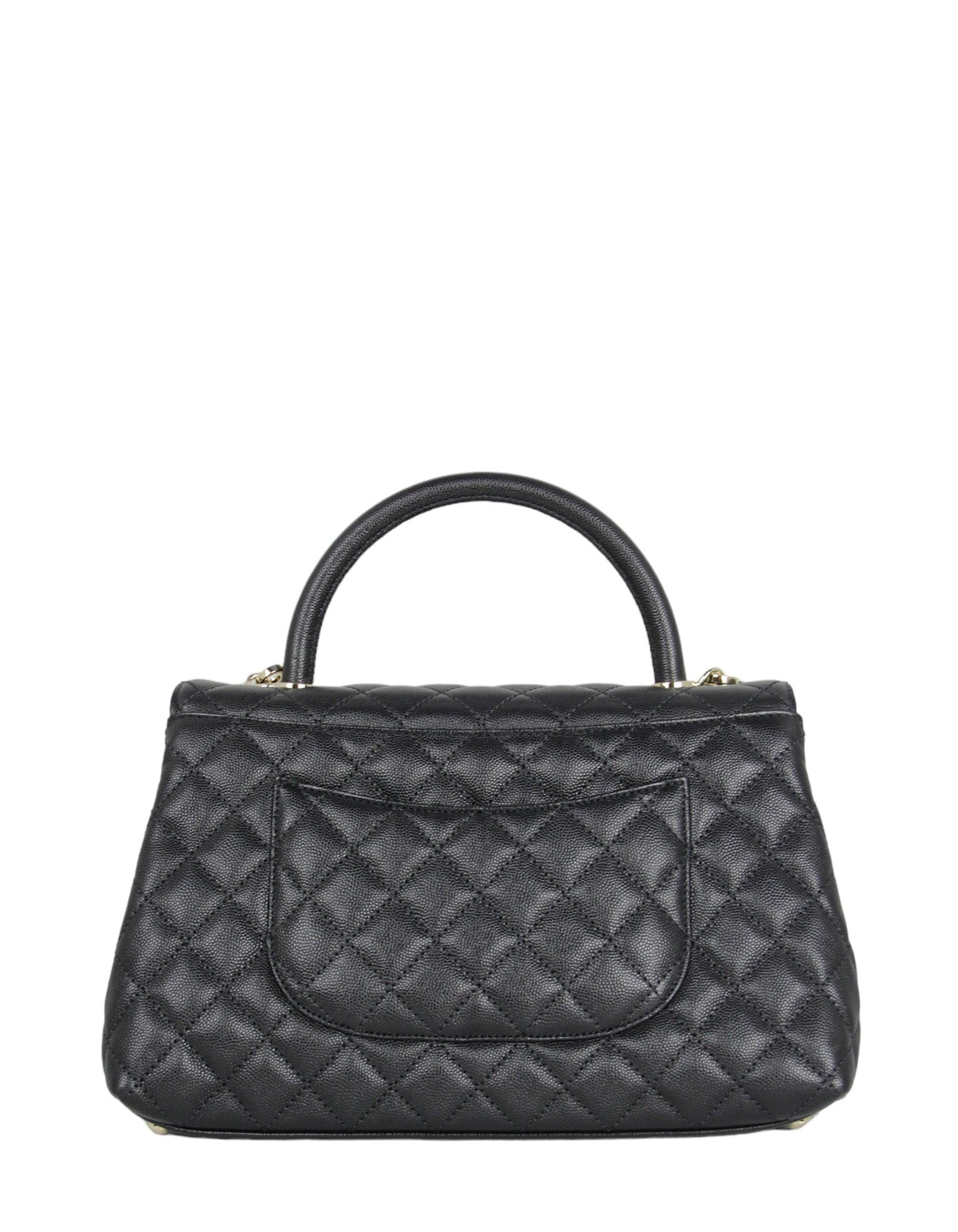 Chanel Black Caviar Small Coco Handle Flap Bag - Rovelle Bags
