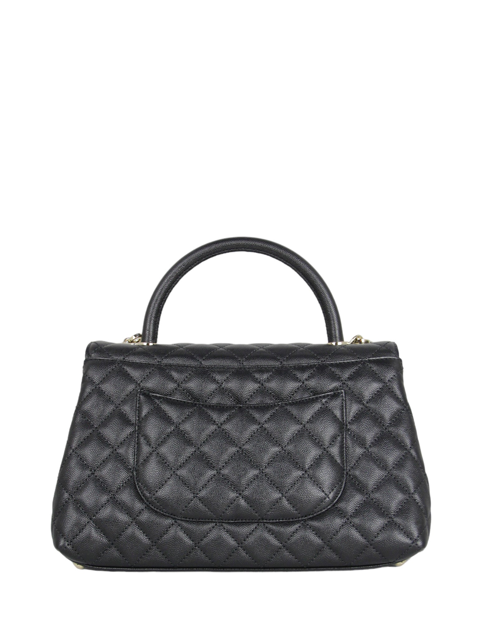 Chanel Black Caviar Small Coco Handle Flap Bag - Rovelle Bags