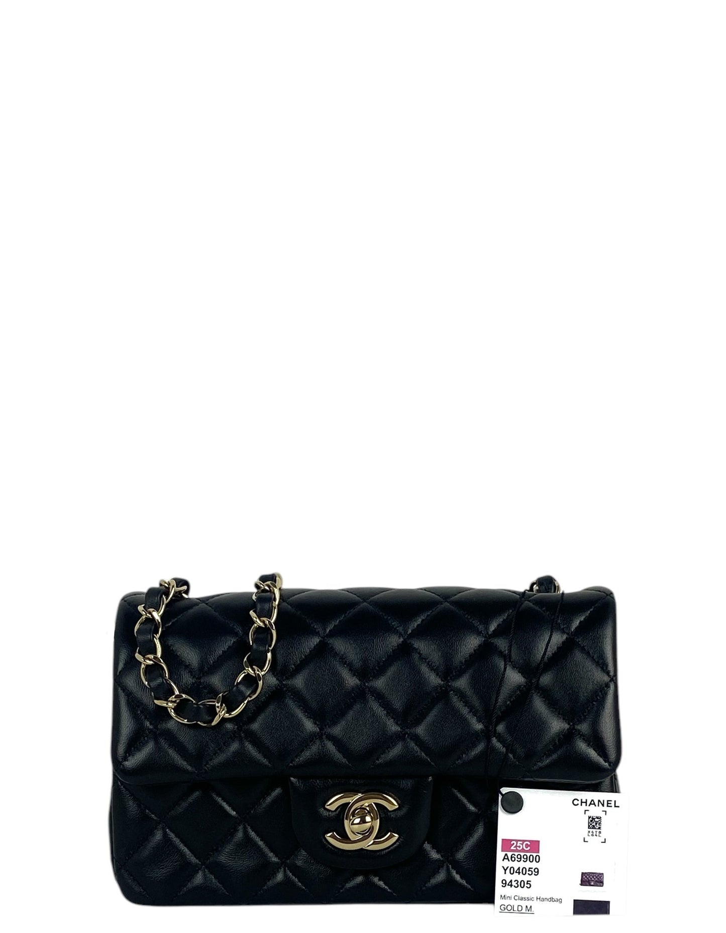 Chanel Black Lambskin Rectangular Mini Flap Flap Bag - Rovelle Bags