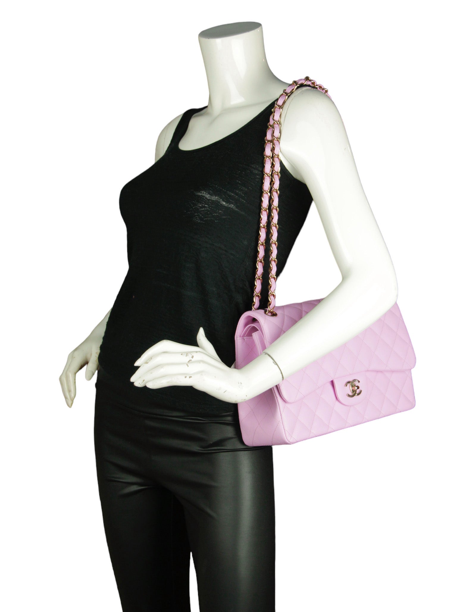 Chanel Lilac Caviar Leather Quilted Classic Flap Bag - Rovelle Bags
