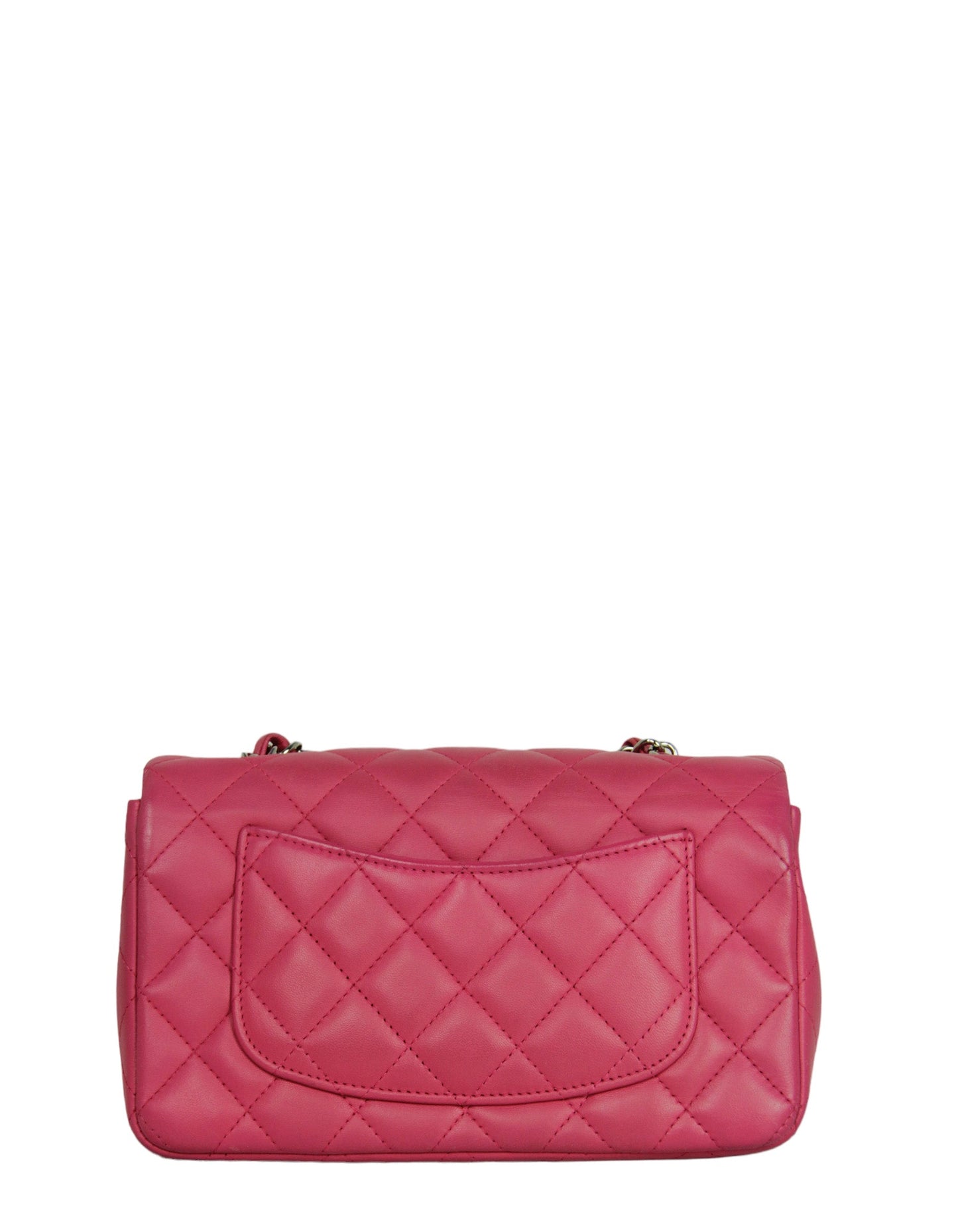 Chanel Pink Lambskin Leather Quilted Rectangular Flap Bag - Rovelle Bags