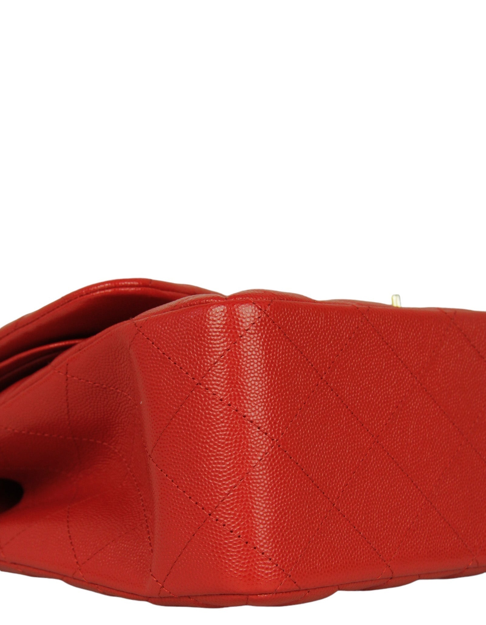 Chanel Red Caviar Leather Double Flap Flap Bag - Rovelle Bags