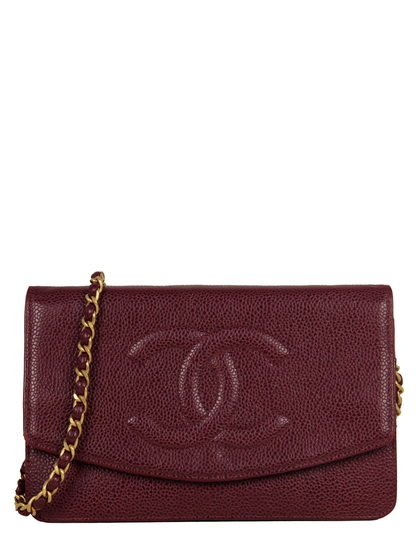 Chanel Red Caviar Timeless CC Wallet Crossbody Bag - Rovelle Bags