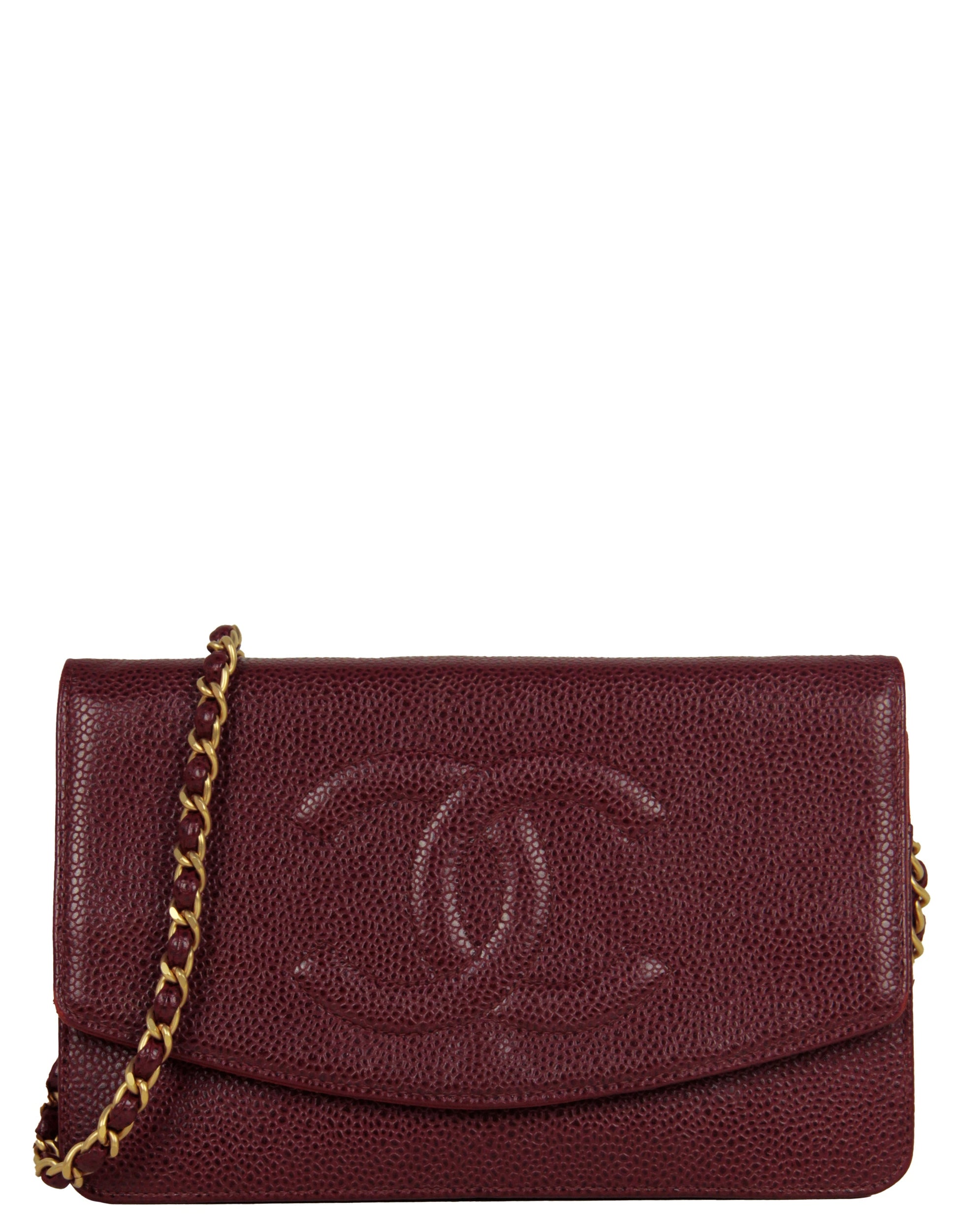 Chanel Red Caviar Timeless CC Wallet Crossbody Bag - Rovelle Bags