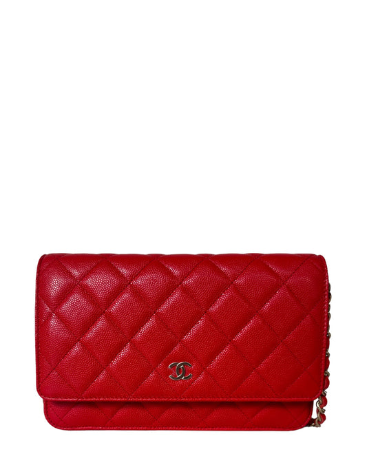 Chanel 2022 NEW Red Quilted Caviar Crossbody Bag - Rovelle Bags