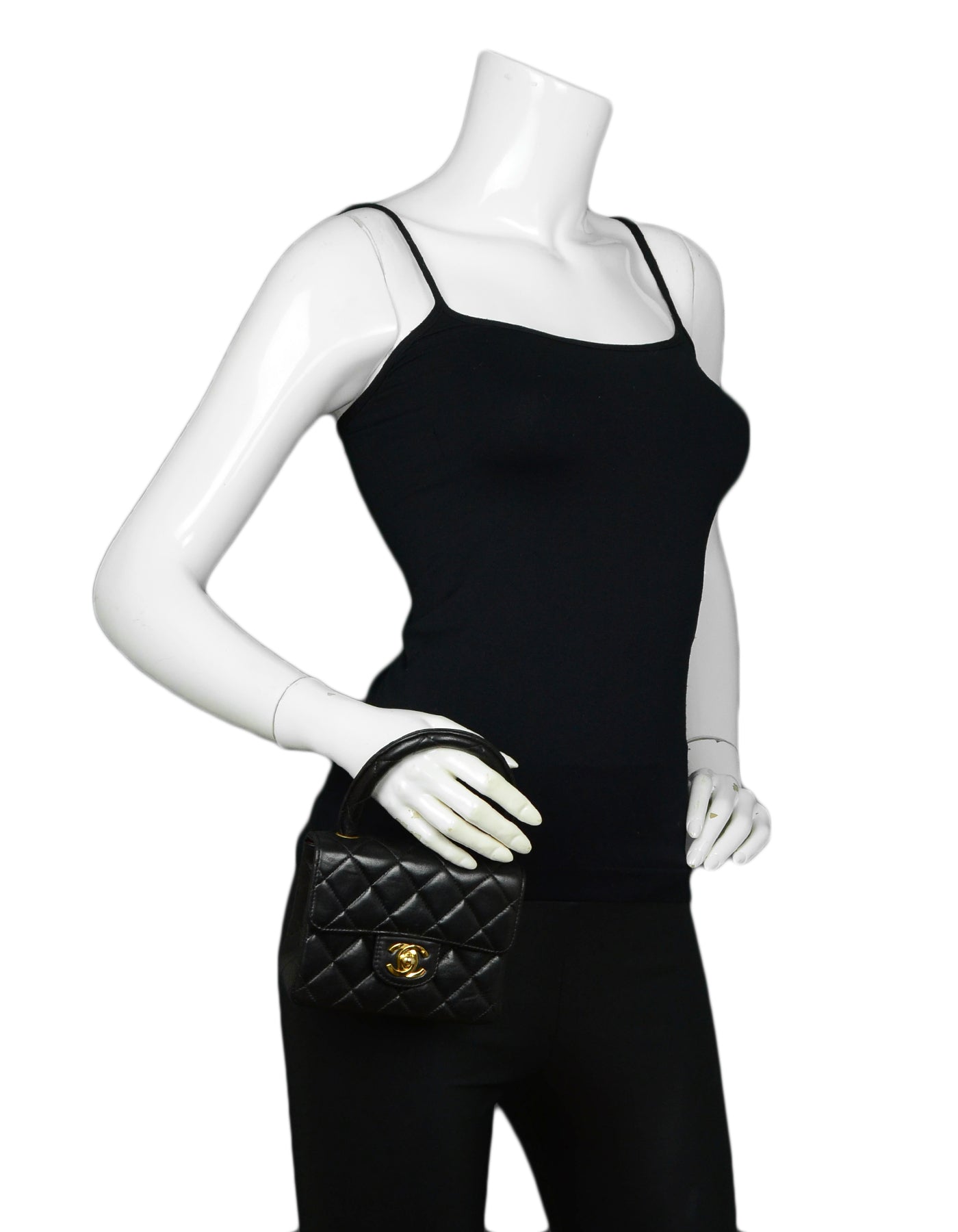 Chanel '90s Black Lambskin Leather Quilted Flap Bag - Rovelle Bags