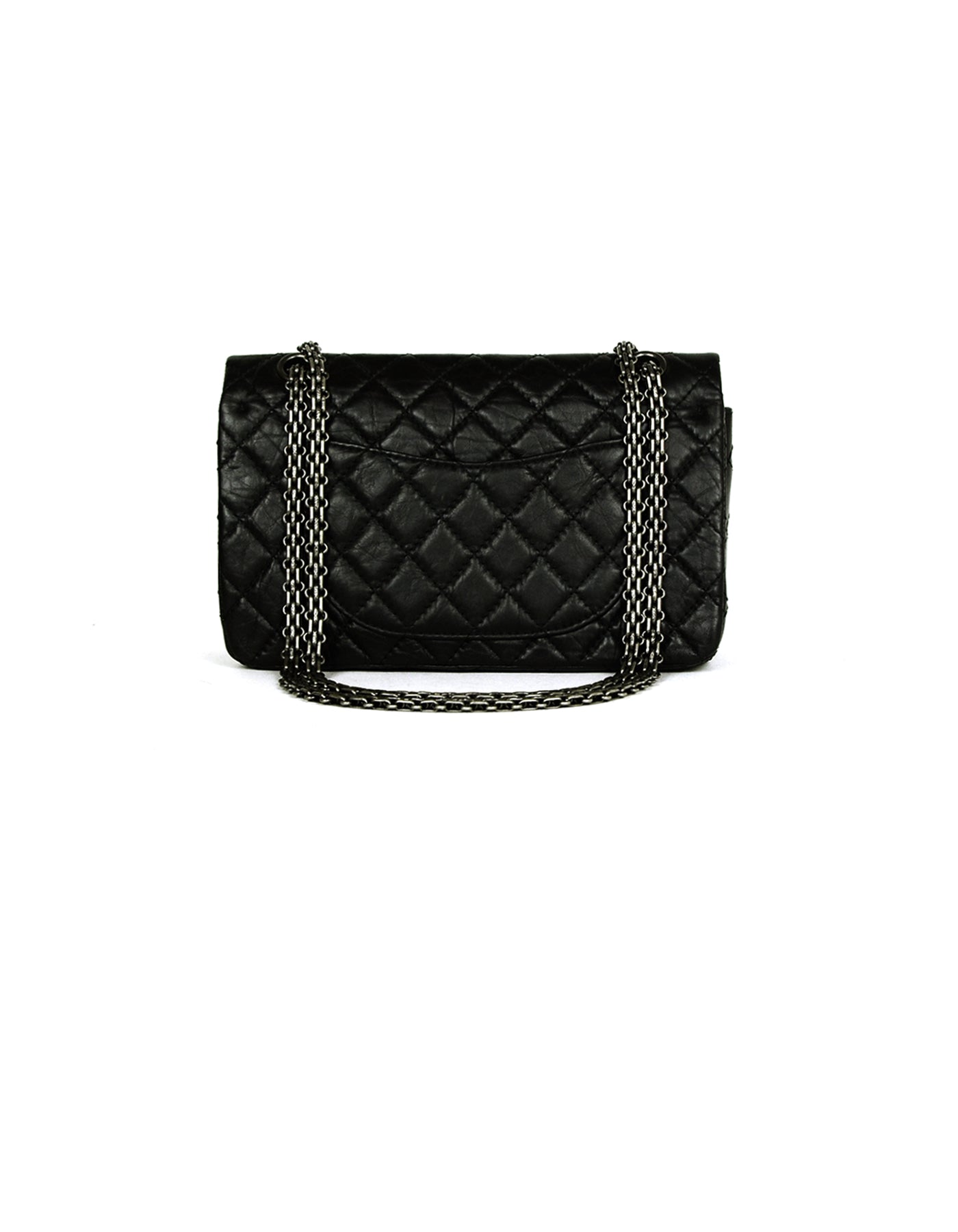 Chanel Black Calfskin Quilted 2.55 Lucky Flap Bag - Rovelle Bags