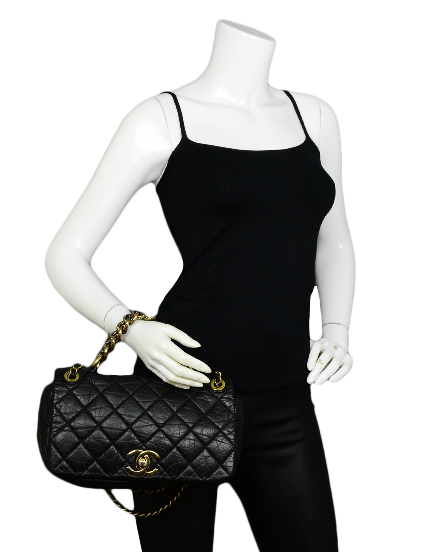 Chanel Black Calfskin Quilted Leather Medium Flap Bag - Rovelle Bags