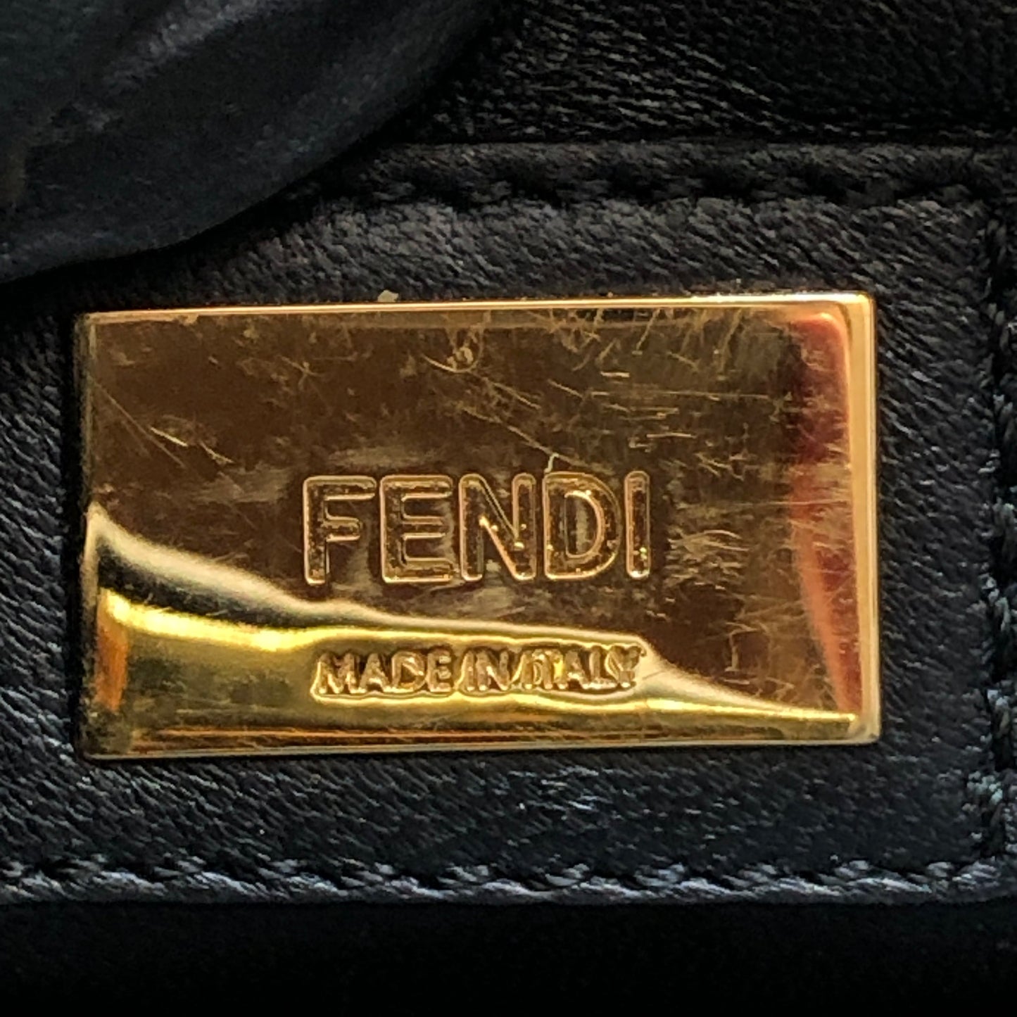 Fendi Mini Black Smooth Leather Peekaboo Handbag
