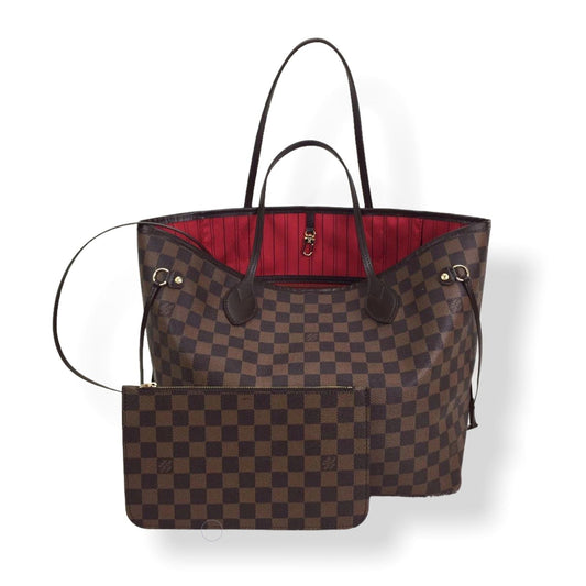 Louis Vuitton Neverfull Damier Ebene Canvas Handbag