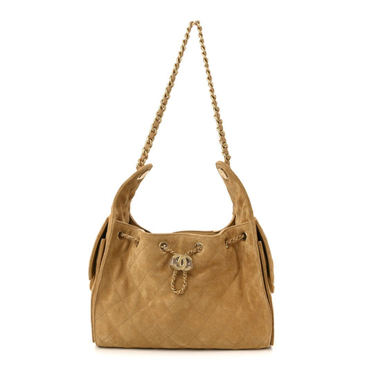 Chanel Suede Quilted Small Chanel 25 Handbag - Rovelle Bags