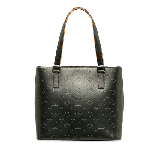 Louis Vuitton Monogram Matt Stockton Shoulder Bag M55112 Noir Black Leather Lady Louis Vuitton
