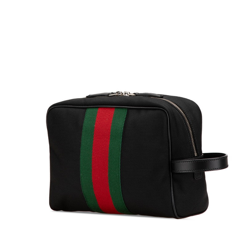 Gucci Sheline Line Nylon Leather Clutch Bag