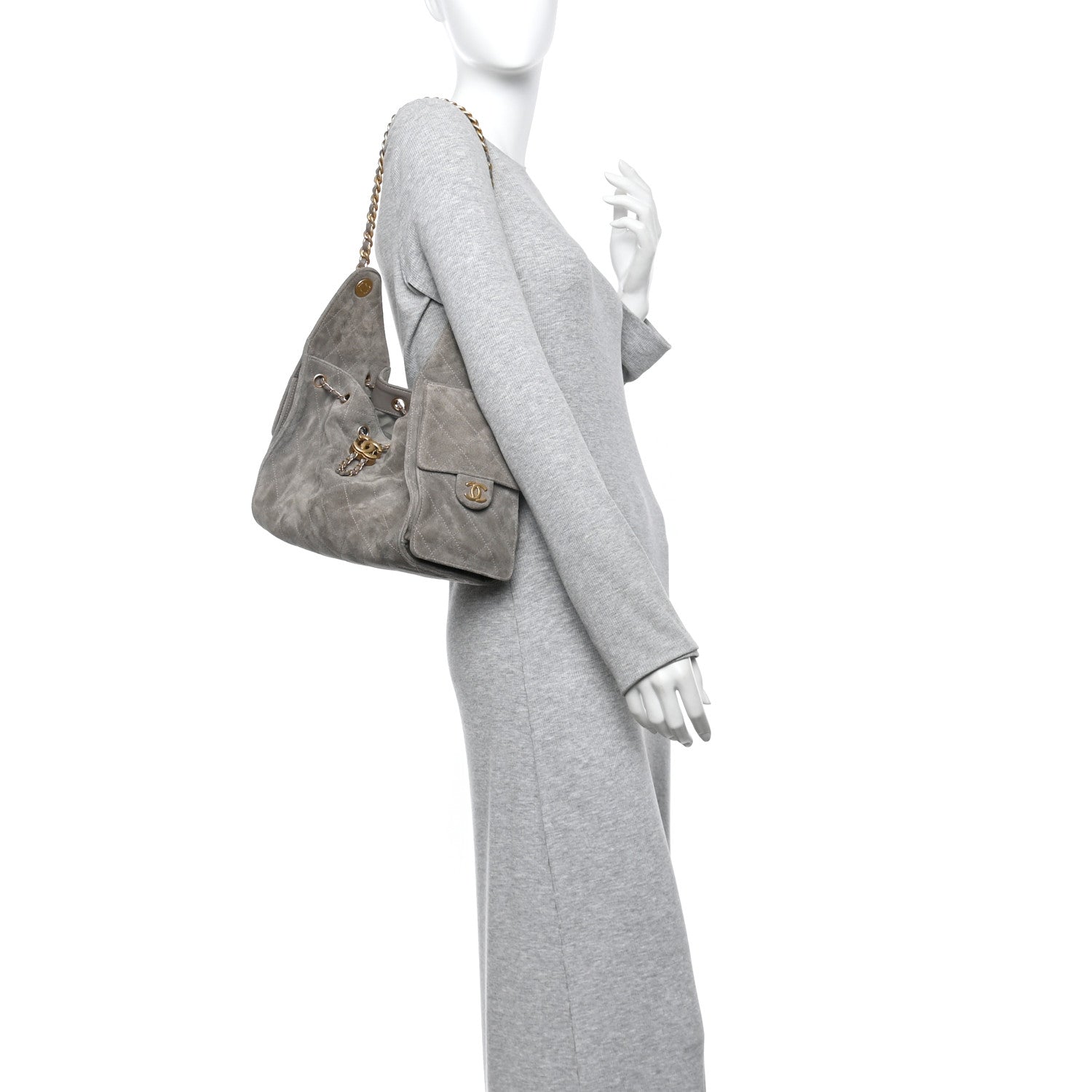 Chanel Suede Quilted Small Chanel 25 Handbag - Rovelle Bags