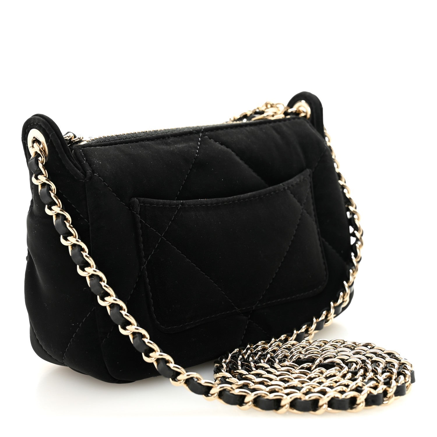 Chanel Velvet Effect Nylon Shiny Crumpled Clutch Bag - Rovelle Bags
