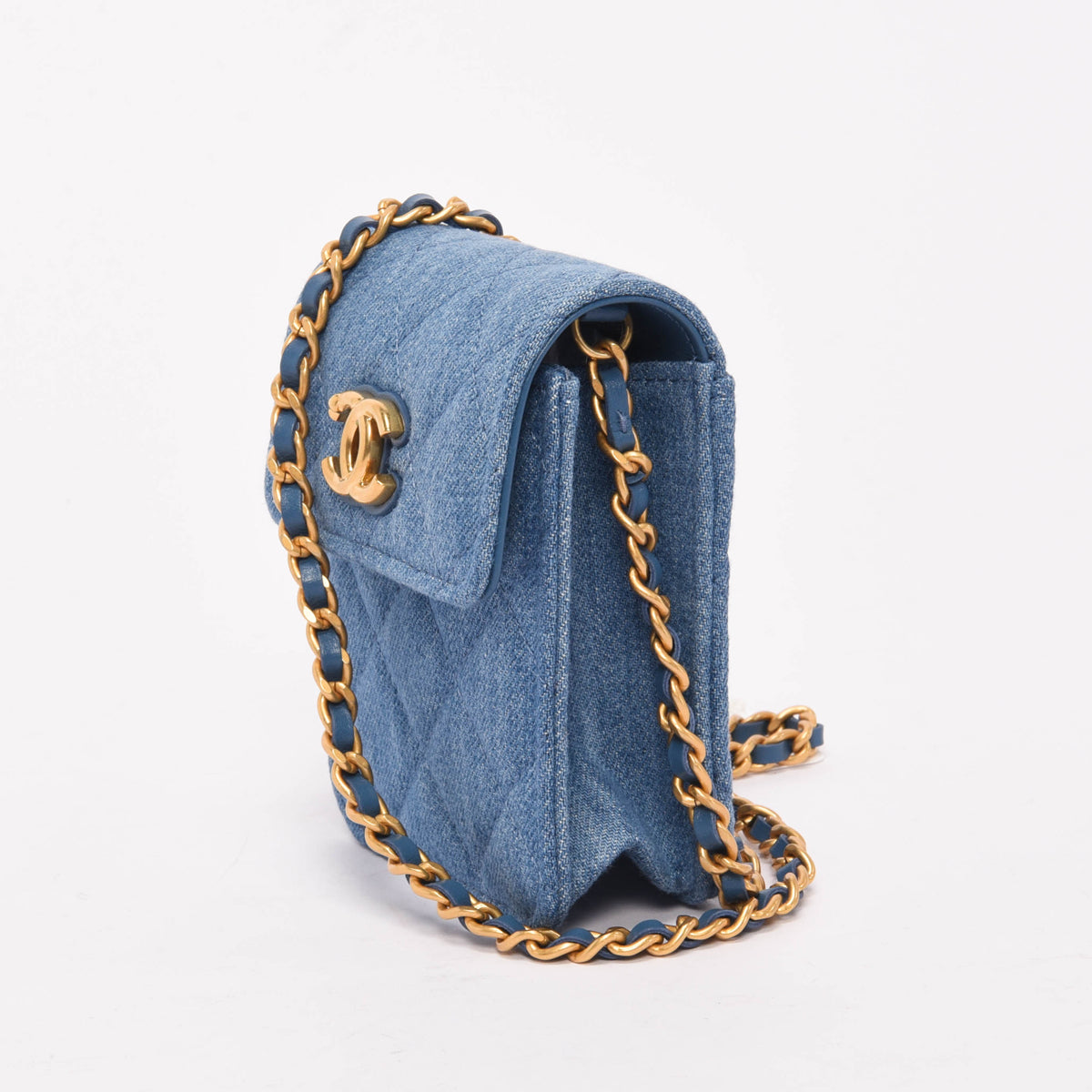 Chanel Blue Quilted Flap Clutch With Flap Bag - Rovelle Bags