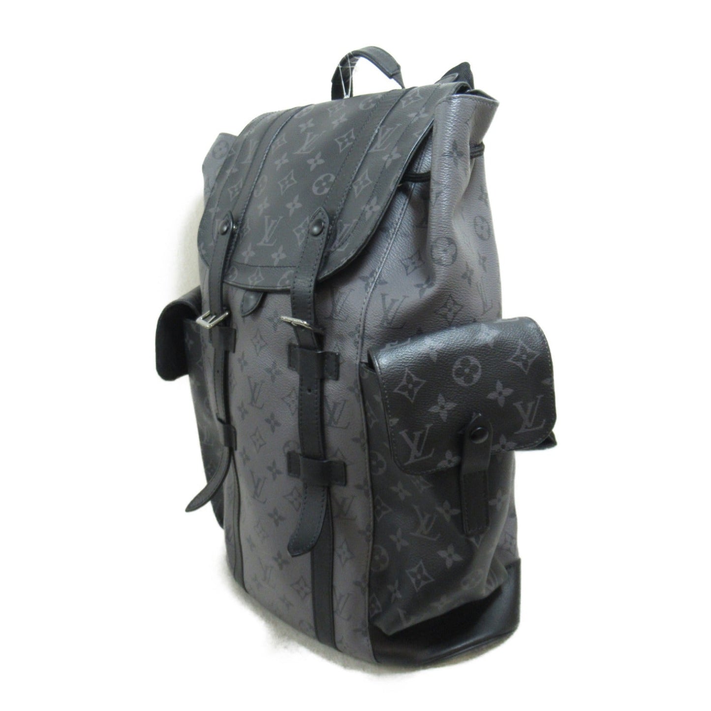 Louis Vuitton Christophers PM Backpack Bag PVC Coated Canvas Monogram Eclipse Reverse Grey M45419