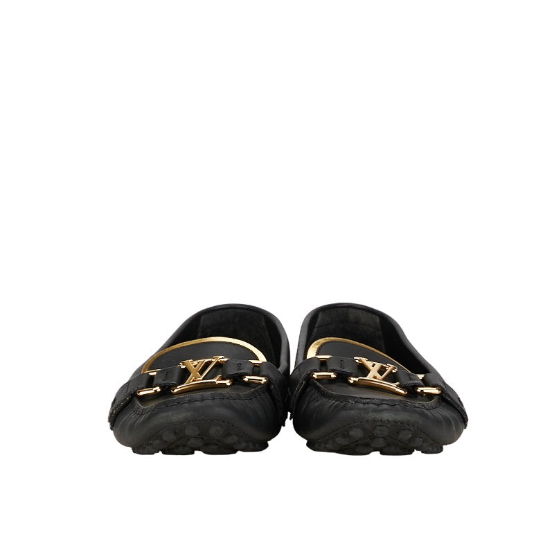 Louis Vuitton Driving Shoes Black G Leather Louis Vuitton