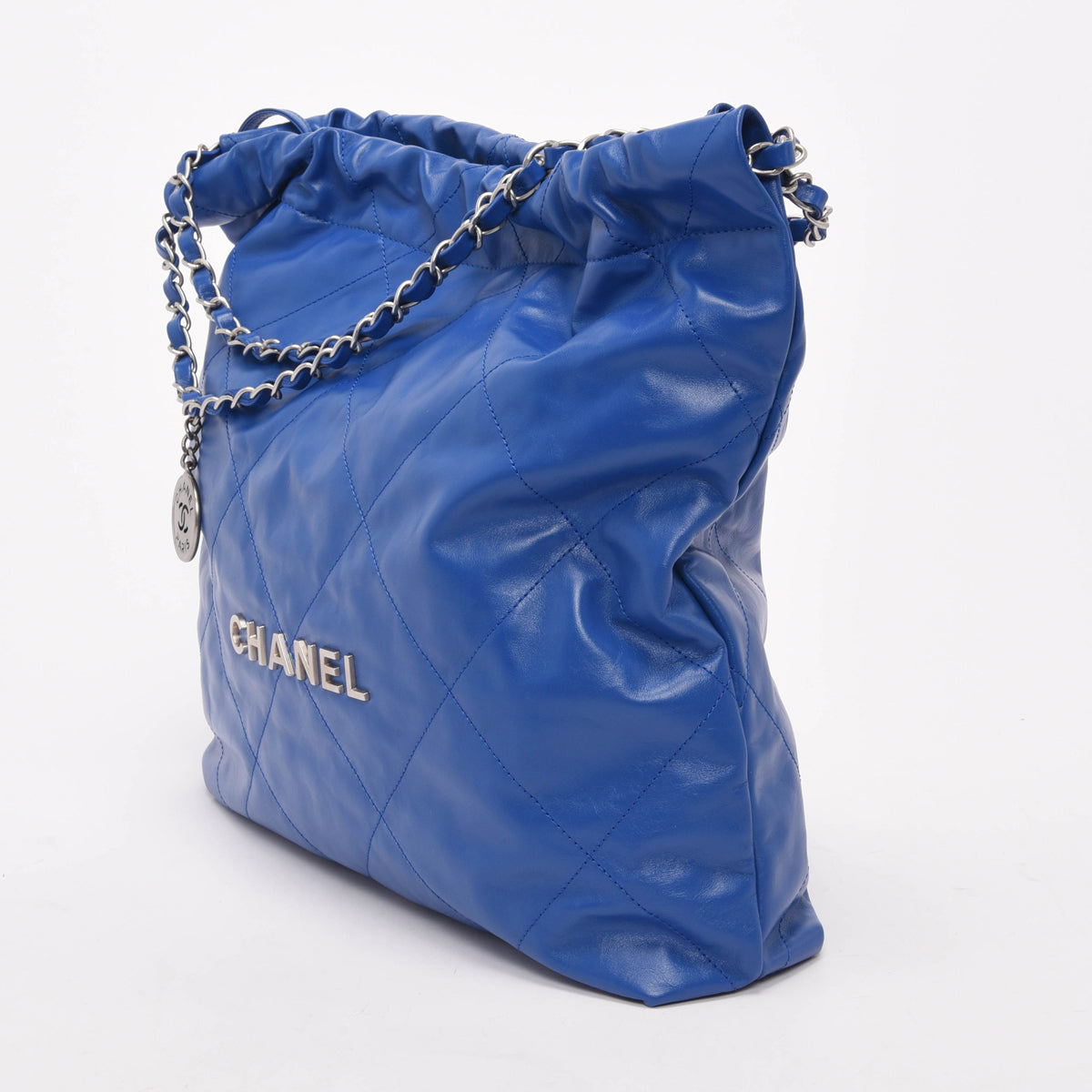 Chanel Royal Blue Shiny Calfskin Small Handbag - Rovelle Bags